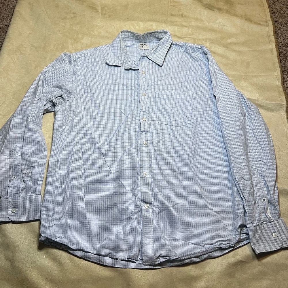 Blue/black square button down shirt